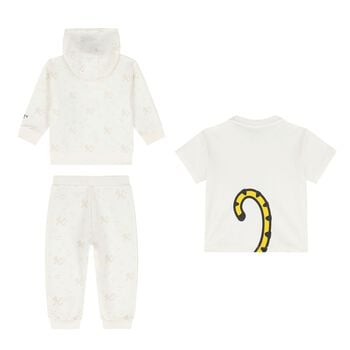 Younger Ivory & Beige Tiger Logo Tracksuit Set