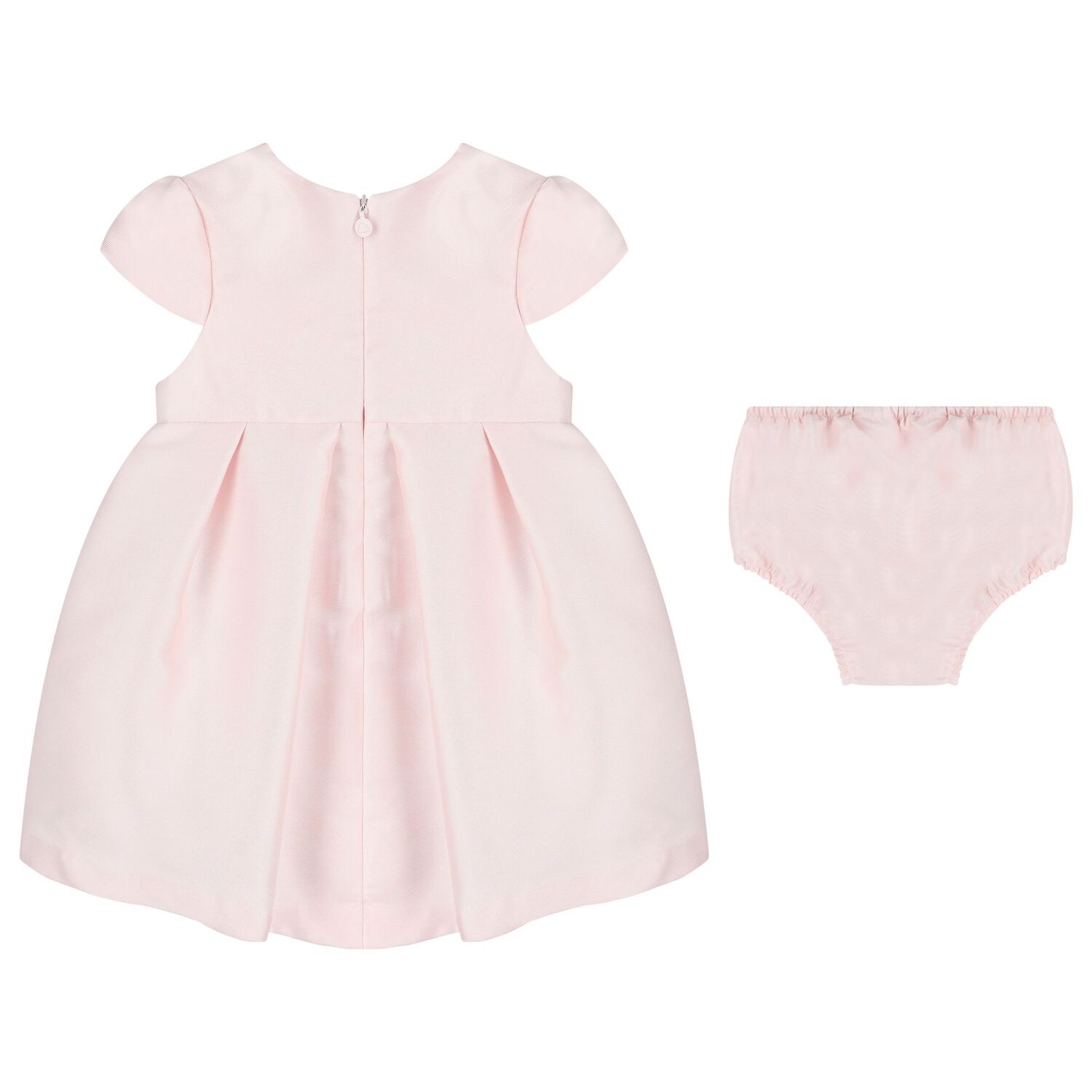 Baby Girls Pink Flower Satin Dress Set, 2, hi-res