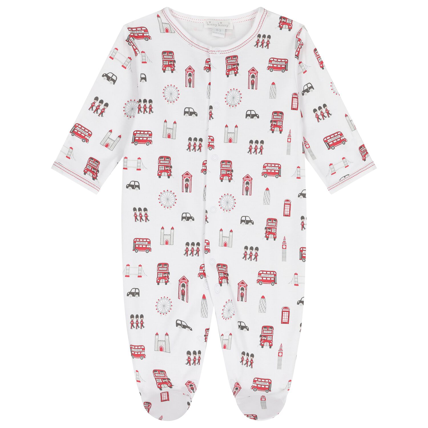 Baby Boys White Lively London Babygrow, 1, hi-res image number null