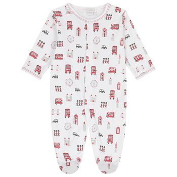 Baby Boys White Lively London Babygrow