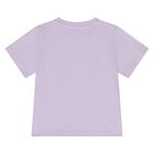 Younger Girls Purple Flower T-Shirt, 1, hi-res