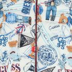 Boys White & Blue Logo Padded Puffer Jacket, 1, hi-res