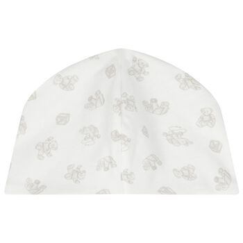 Baby Boys White & Grey Logo Hat