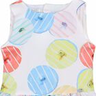 Girls White Printed Dress, 1, hi-res