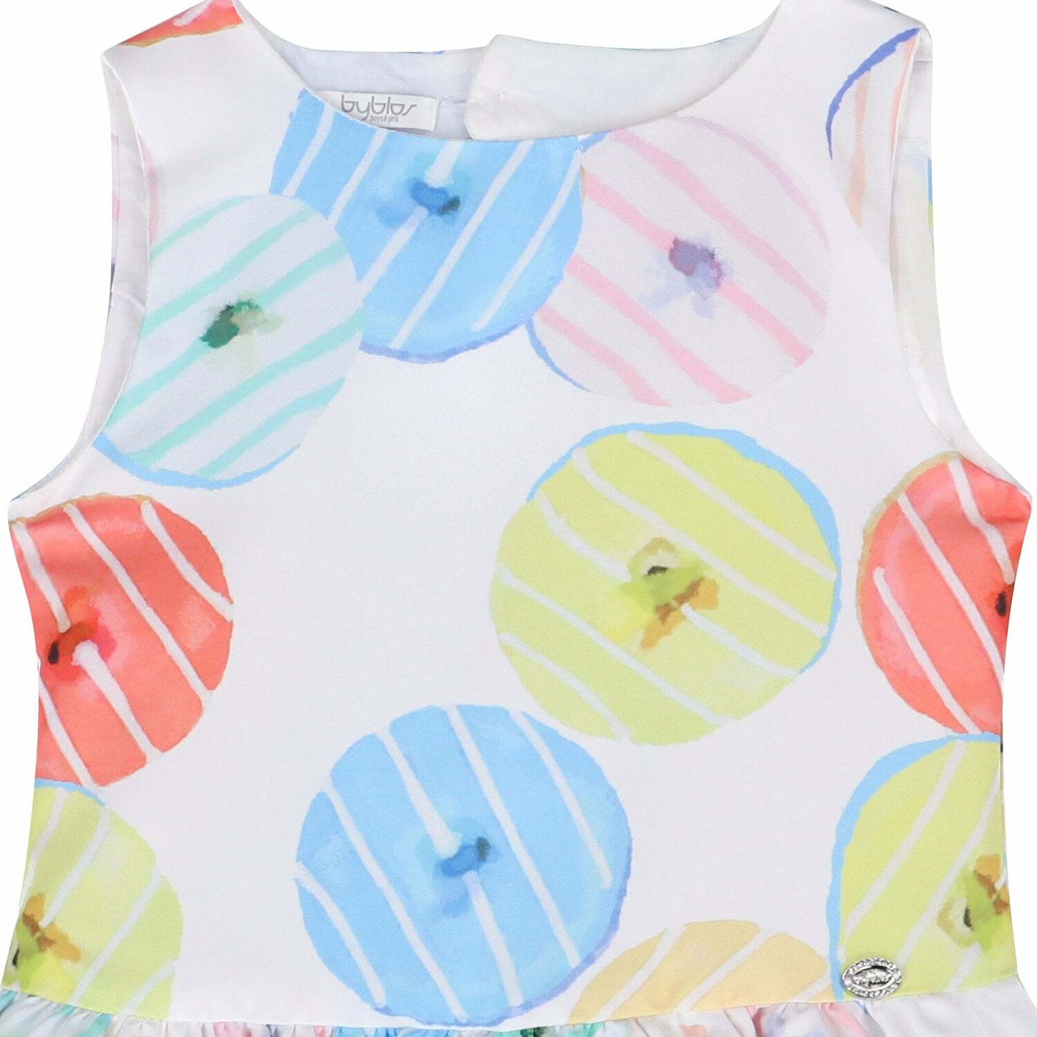 Girls White Printed Dress, 1, hi-res image number null