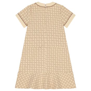Girls Beige Logo Dress