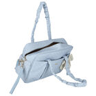 Blue Faux Leather Baby Changing Bag, 2, hi-res