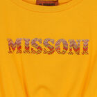 Girls Yellow Logo Crop Top, 1, hi-res