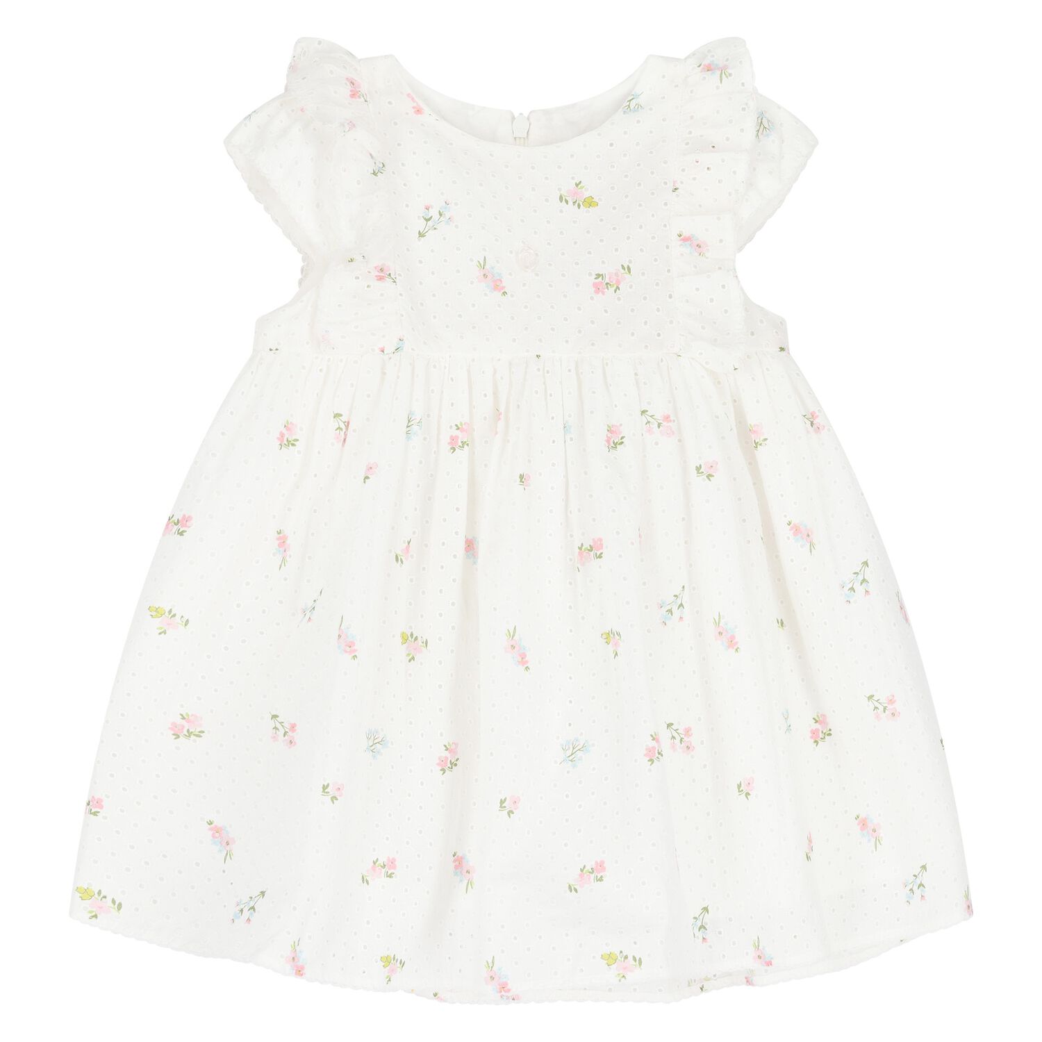 Younger Girls White Liberty Dress, 1, hi-res