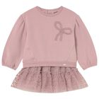 Younger Girls Pink Tulle Skirt Set, 2, hi-res