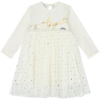 Girls Ivory & Gold Dress