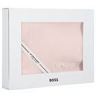 Baby Girls Pink Logo Knit Blanket, 1, hi-res