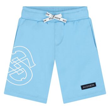 Younger Boys Blue Logo Shorts