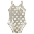 Girls Gold Logo Swimsuit, 1, hi-res