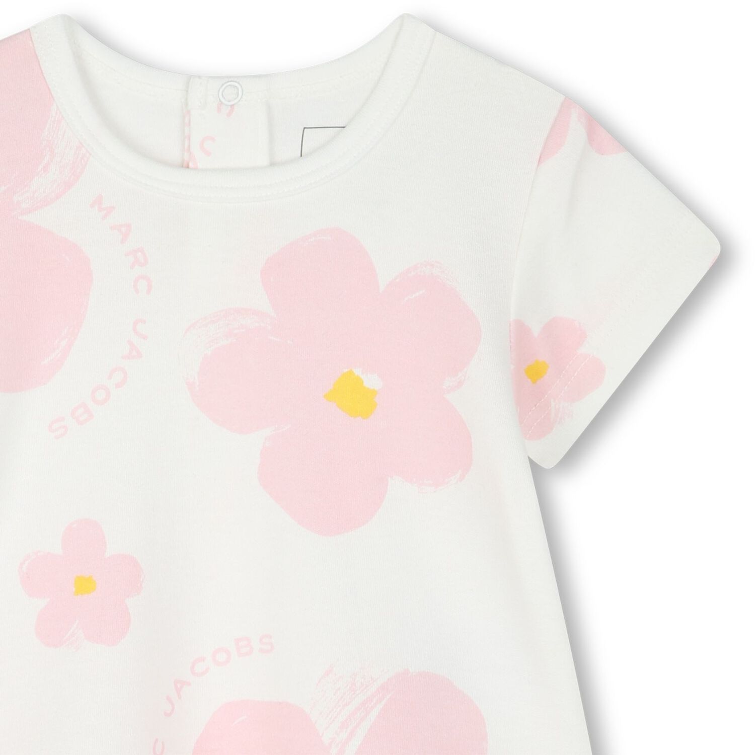 Younger Girls Ivory & Pink Daisy Dress, 1, hi-res