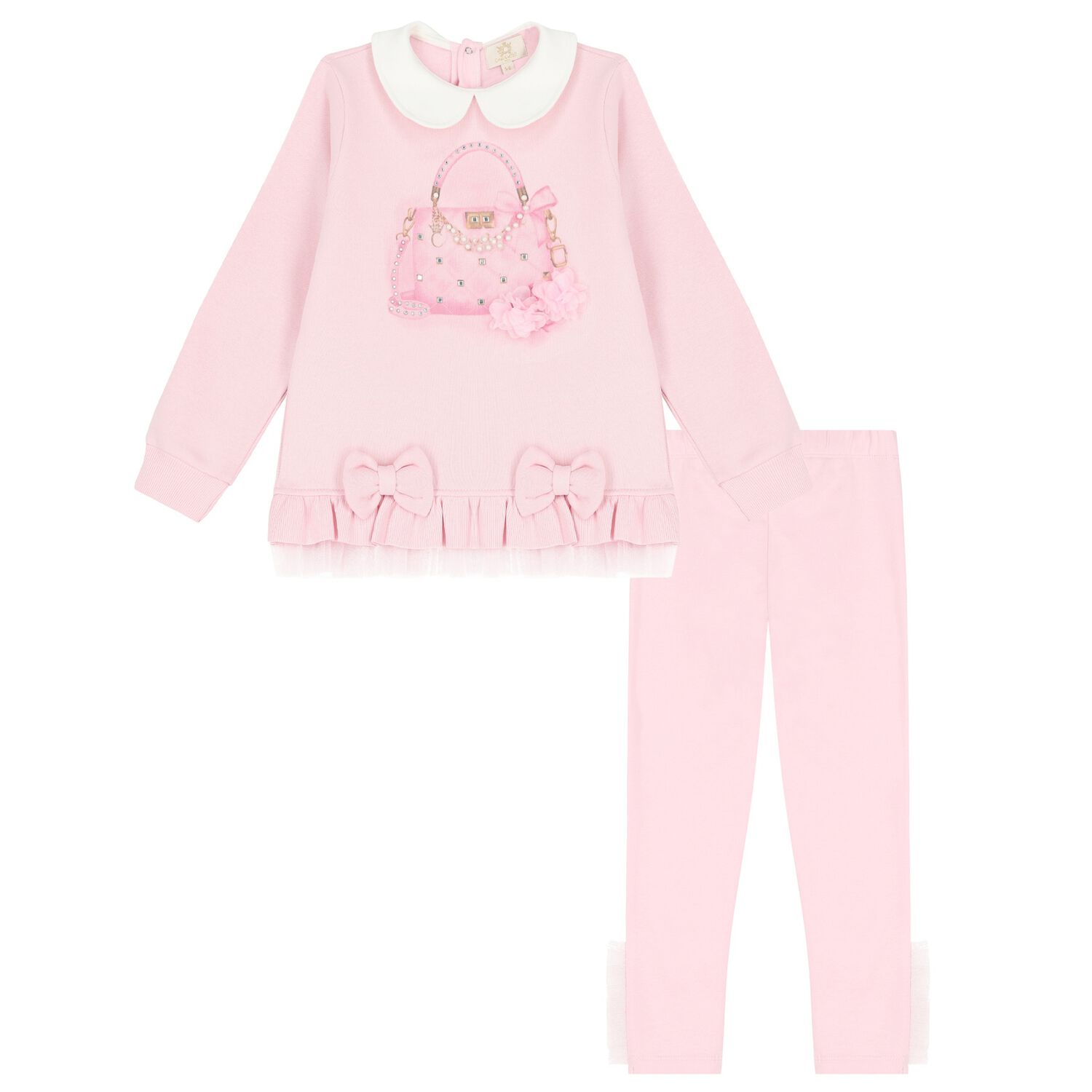 Girls Pink Bag Leggings Set, 1, hi-res