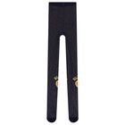 Girls Navy Blue Logo Heart Tights, 1, hi-res