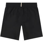 Boys Black Logo Swim Shorts, 1, hi-res