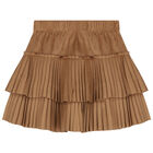 Girls Beige Pleated Skirt, 1, hi-res