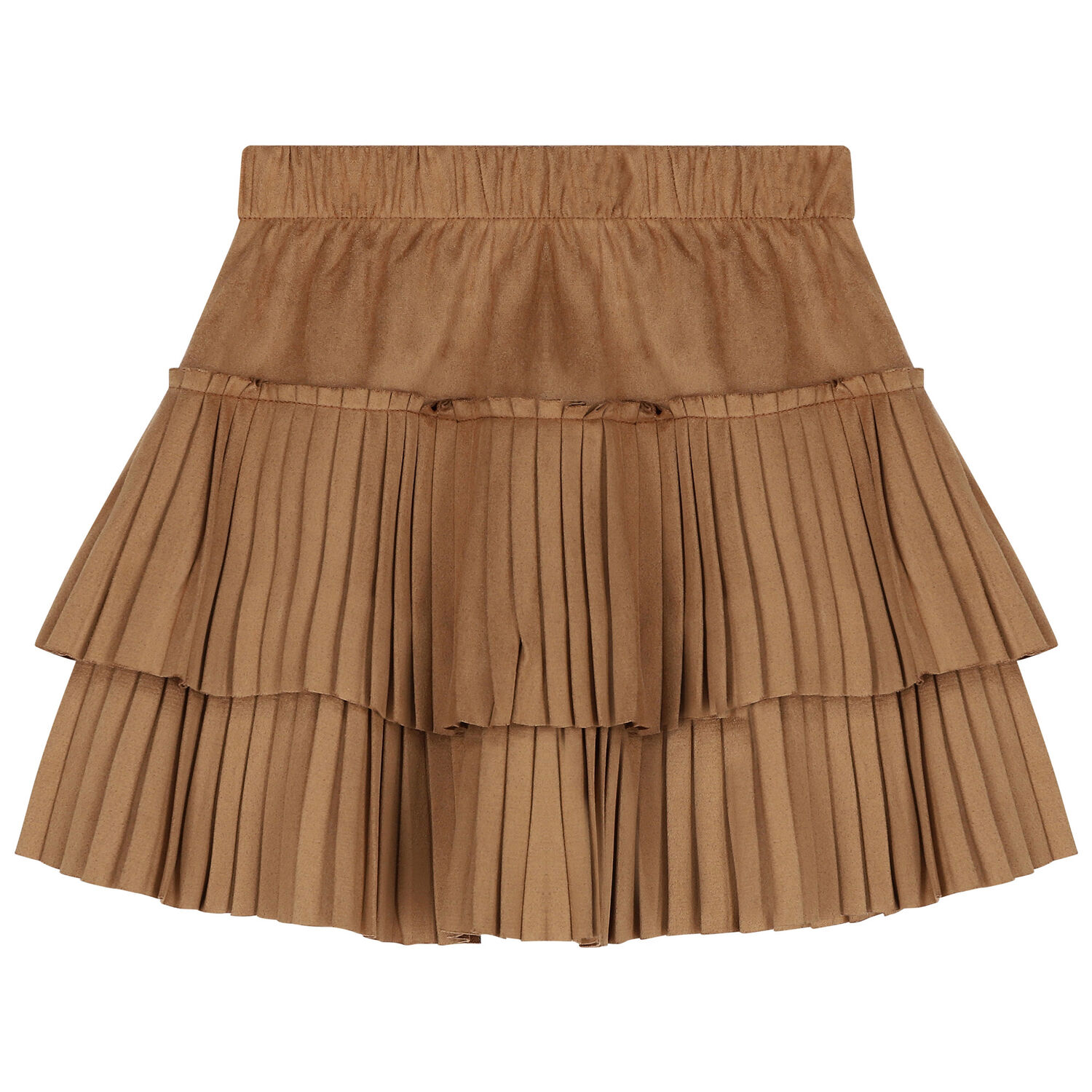 Girls Beige Pleated Skirt, 1, hi-res