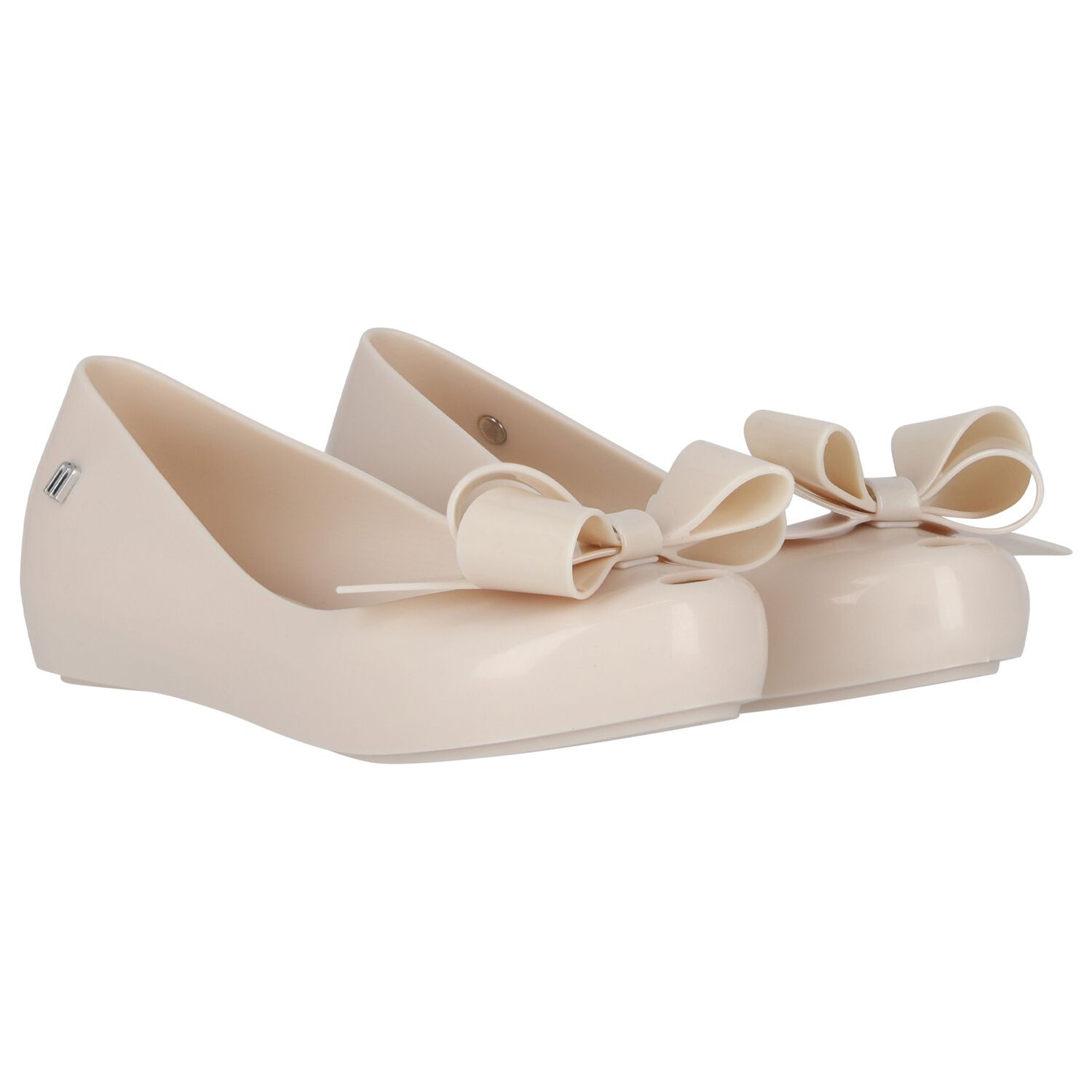 Girls Beige Bow Jelly Shoes, 1, hi-res image number null