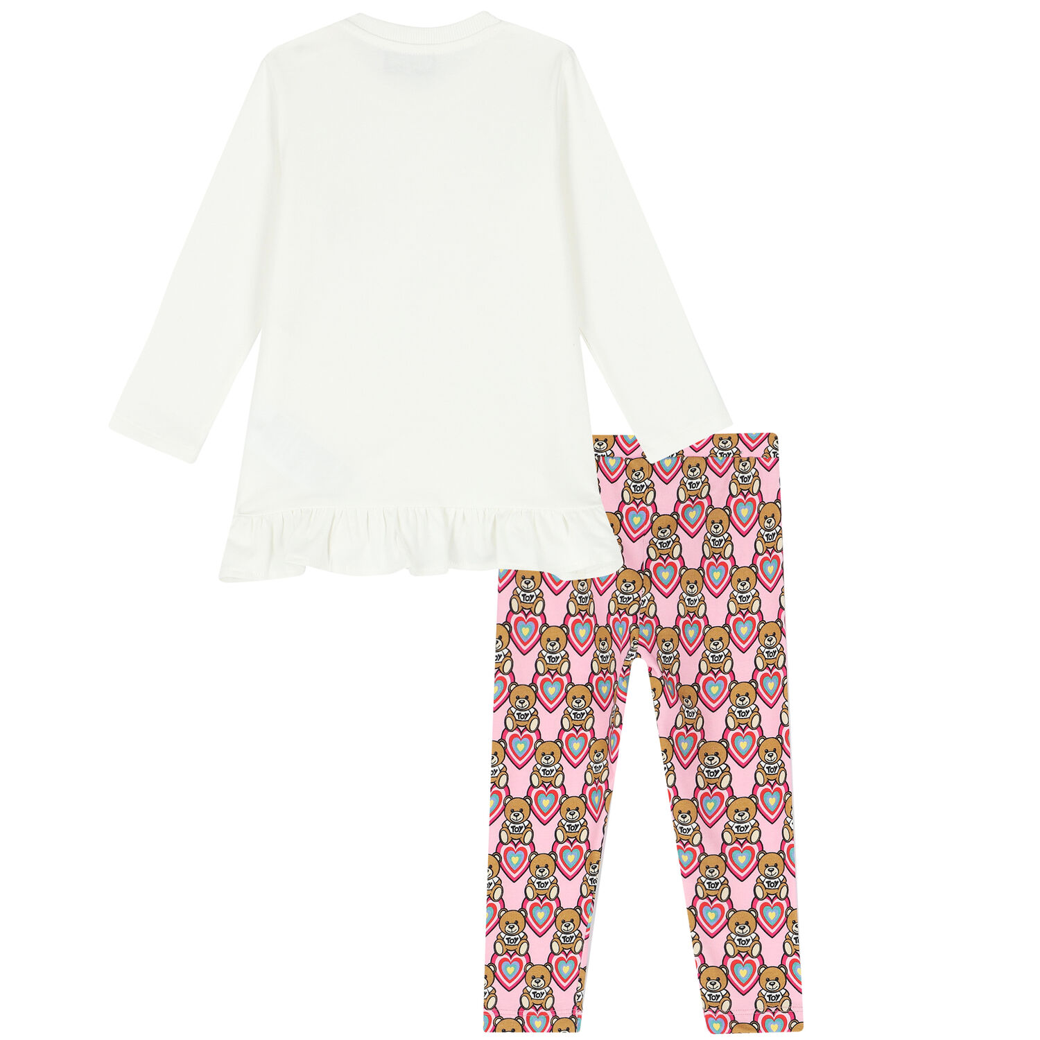 Younger Girls Ivory & Pink Leggings Set, 1, hi-res image number null