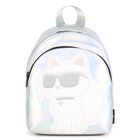 Girls Silver Iridescent Choupette Backpack ( 27cm ), 1, hi-res