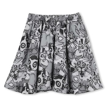 Girls Grey Safari Skirt