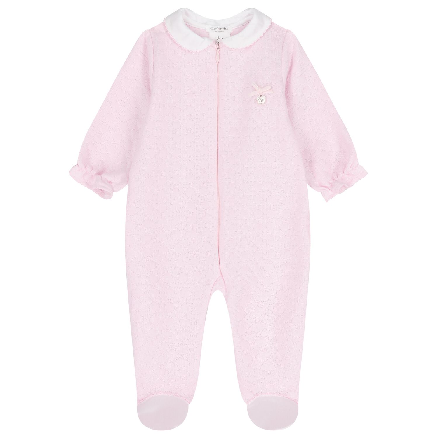 Baby Girls Pink & White Babygrow, 2, hi-res