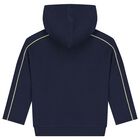 Girls Navy Blue Logo Hooded Top, 1, hi-res