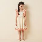 Girls Orange Broderie Anglaise Dress, 1, hi-res