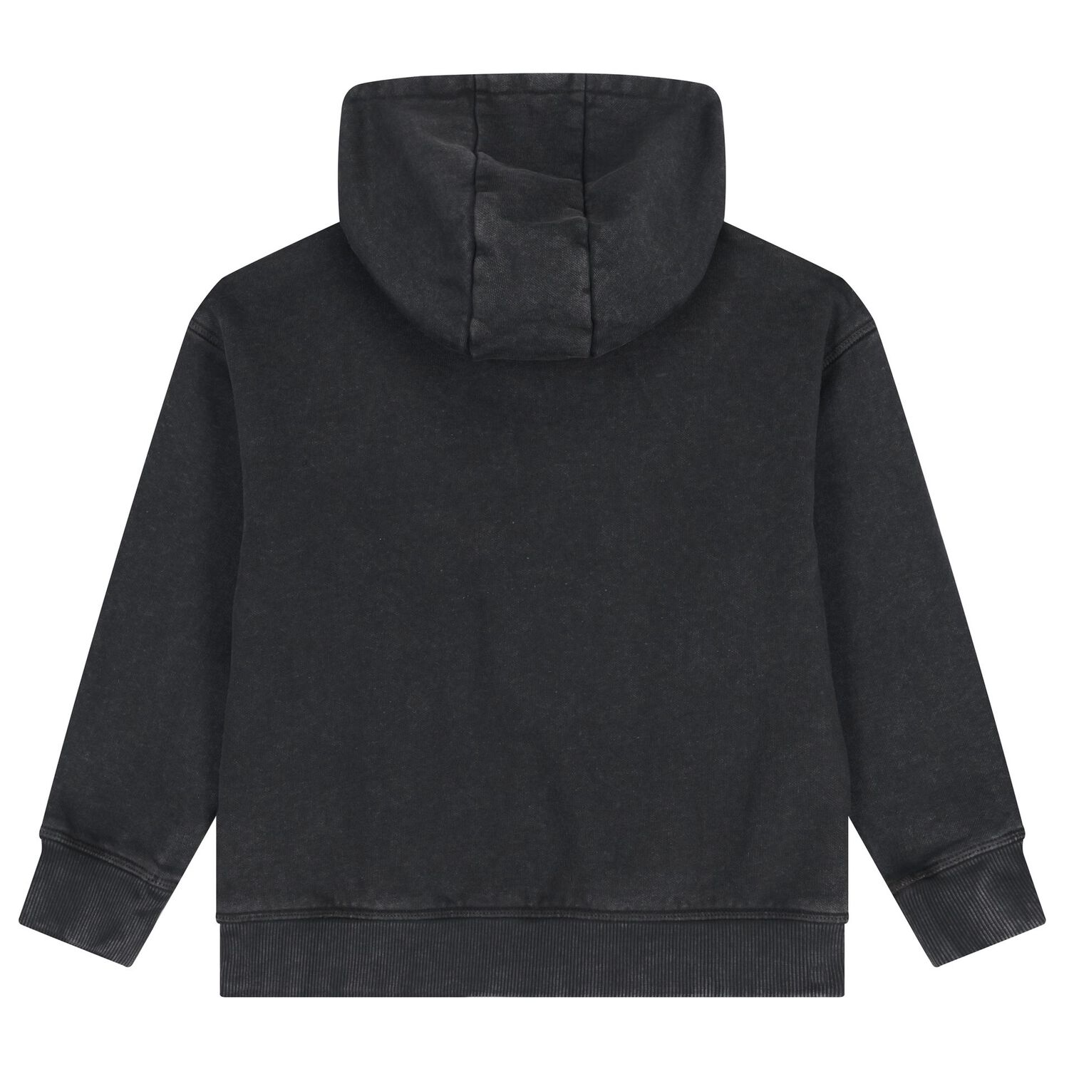 Boys Black Logo Hooded Zip Up Top, 1, hi-res