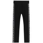Girls Black Logo Leggings, 1, hi-res