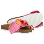 Girls Pink & Orange Bow Sliders, 1, hi-res