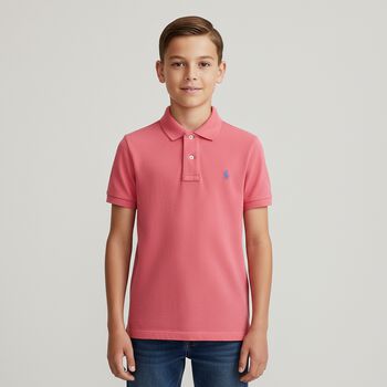 Boys Red Logo Polo Shirt