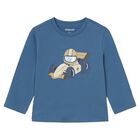 Younger Boys Blue Racing Car Long Sleeve Top, 1, hi-res