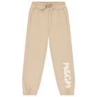 Beige Logo Joggers, 1, hi-res