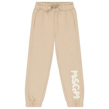Beige Logo Joggers