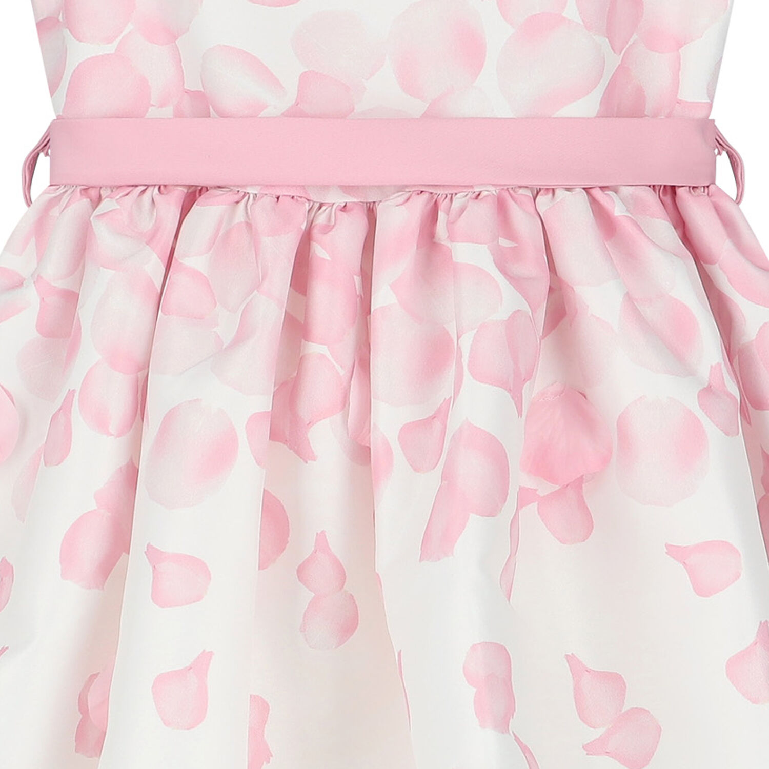 Girls White & Pink Petal Bow Dress, 1, hi-res