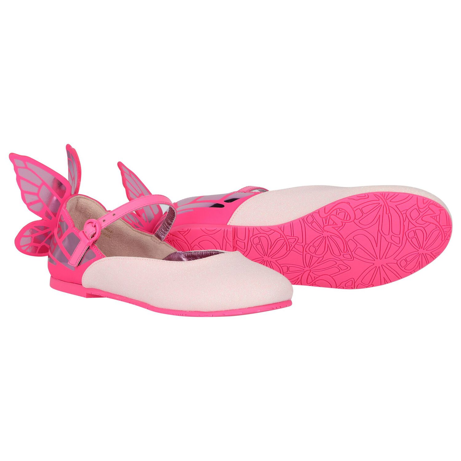 Girls Pink Butterfly Shoes, 1, hi-res image number null