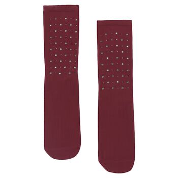 Girls Red Embellished Socks