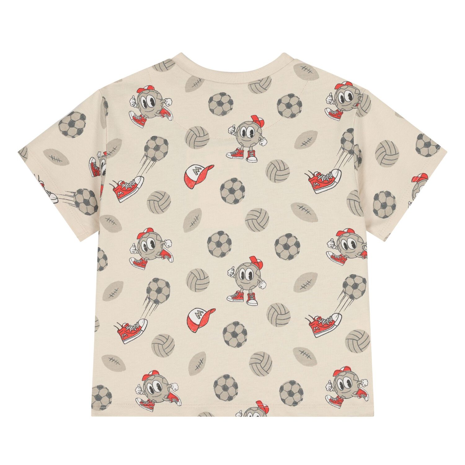 Younger Boys White, Red & Beige Shorts Set, 1, hi-res