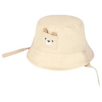 Ivory & Beige Reversible Baby Sun Hat