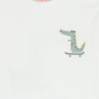 Boys White Crocodile T-Shirt, 1, hi-res