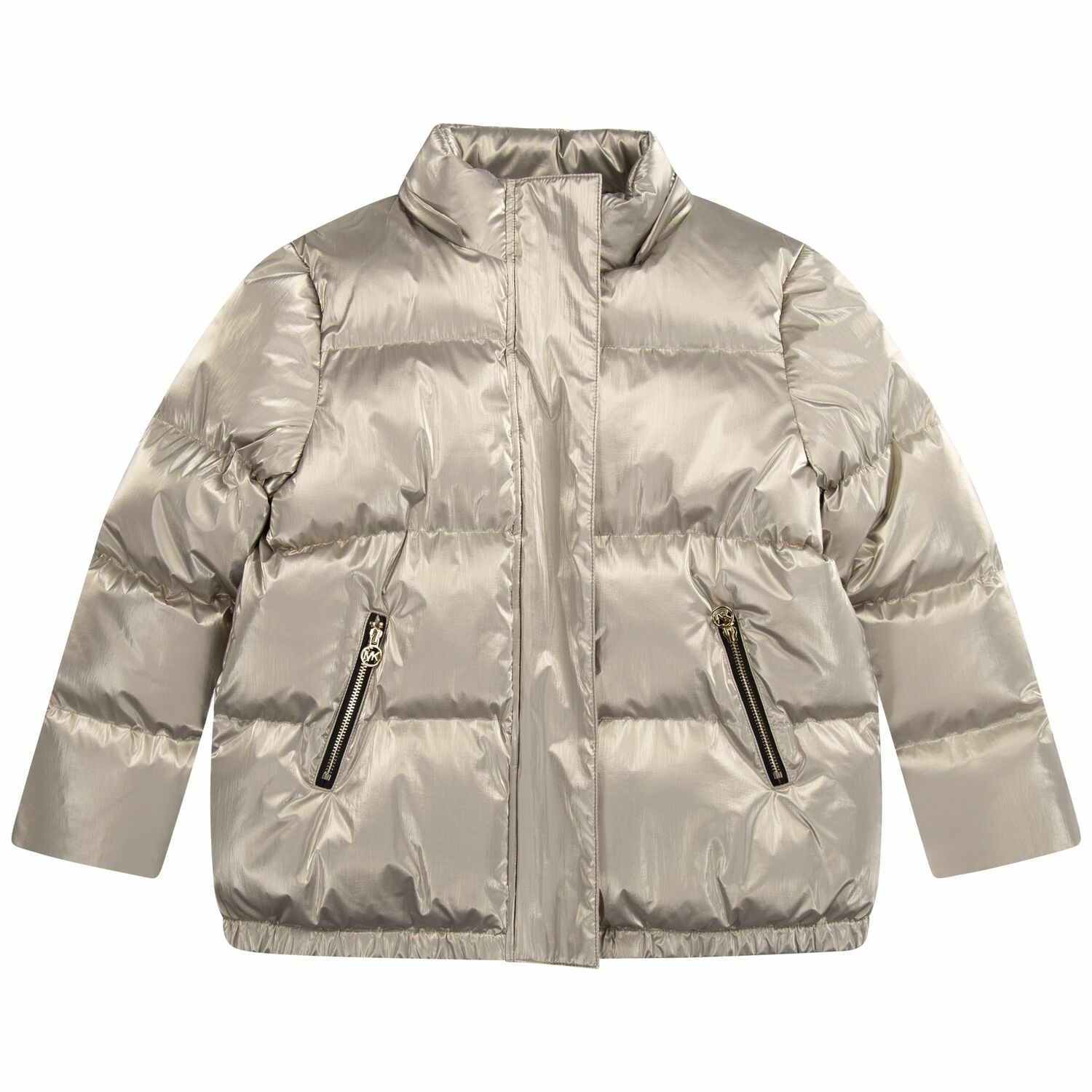 Girls Gold Logo Puffer Jacket, 1, hi-res image number null