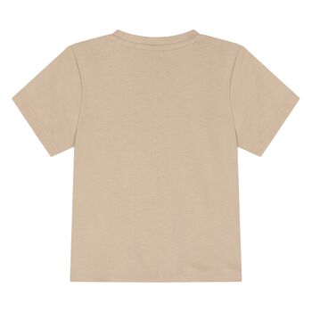 Younger Boys Beige Logo T-Shirt