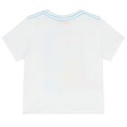 Boys White & Blue Fish Shorts Set, 1, hi-res