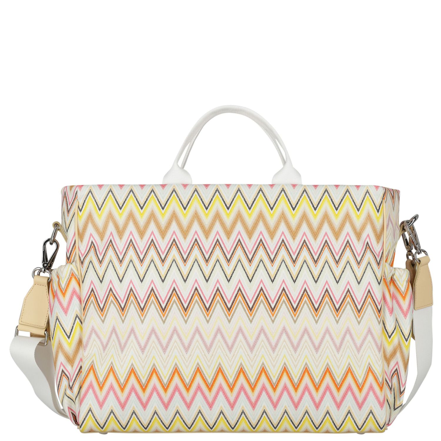 Ivory & Yellow Zig Zag Baby Changing Bag, 3, hi-res