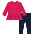 Baby Girls Pink & Navy Leggings Set, 1, hi-res