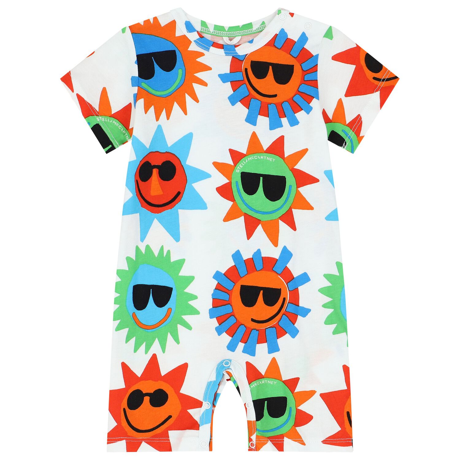 Baby Boys White Sun Romper, 1, hi-res image number null